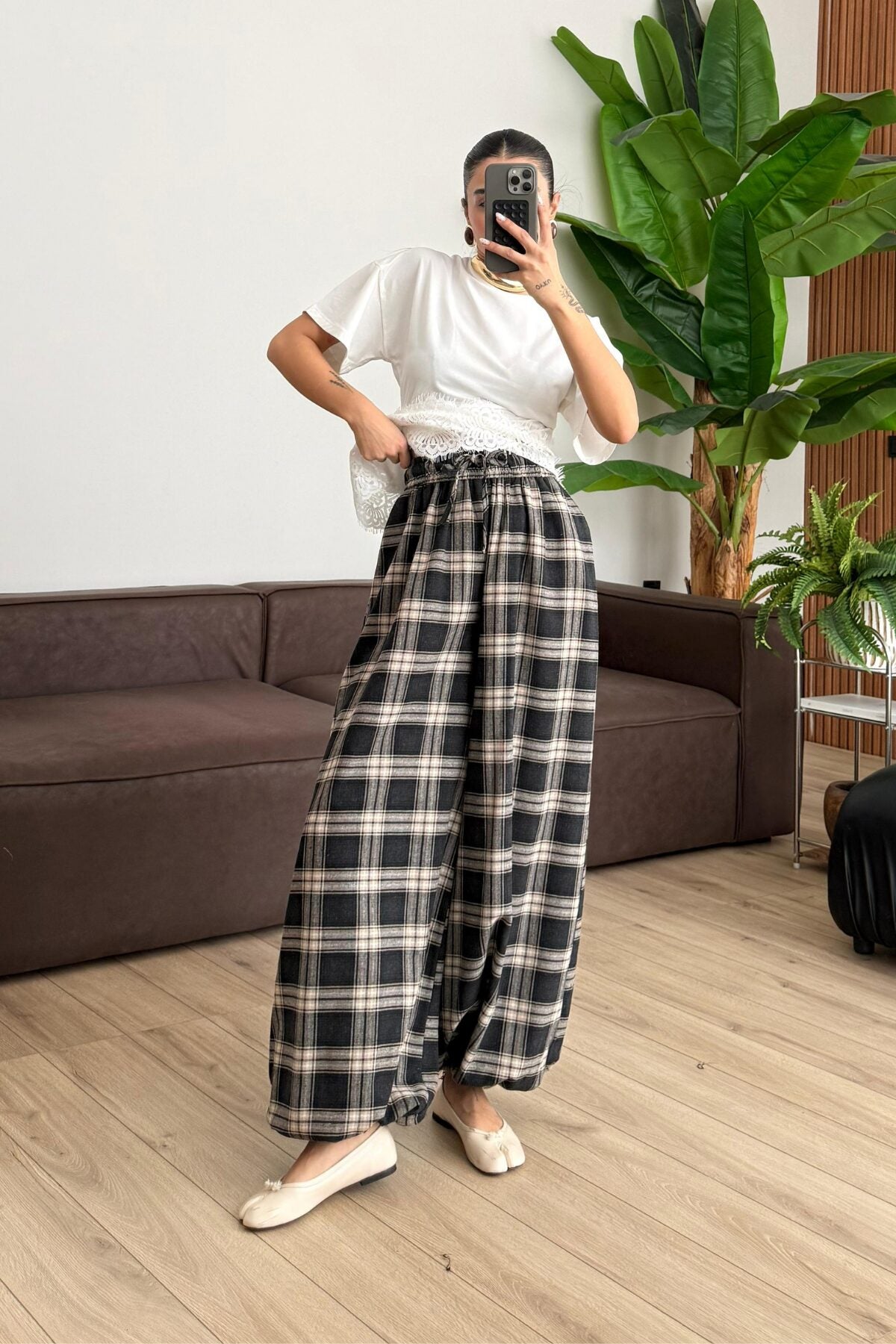 Jolene Ekose Şalvar Pantolon