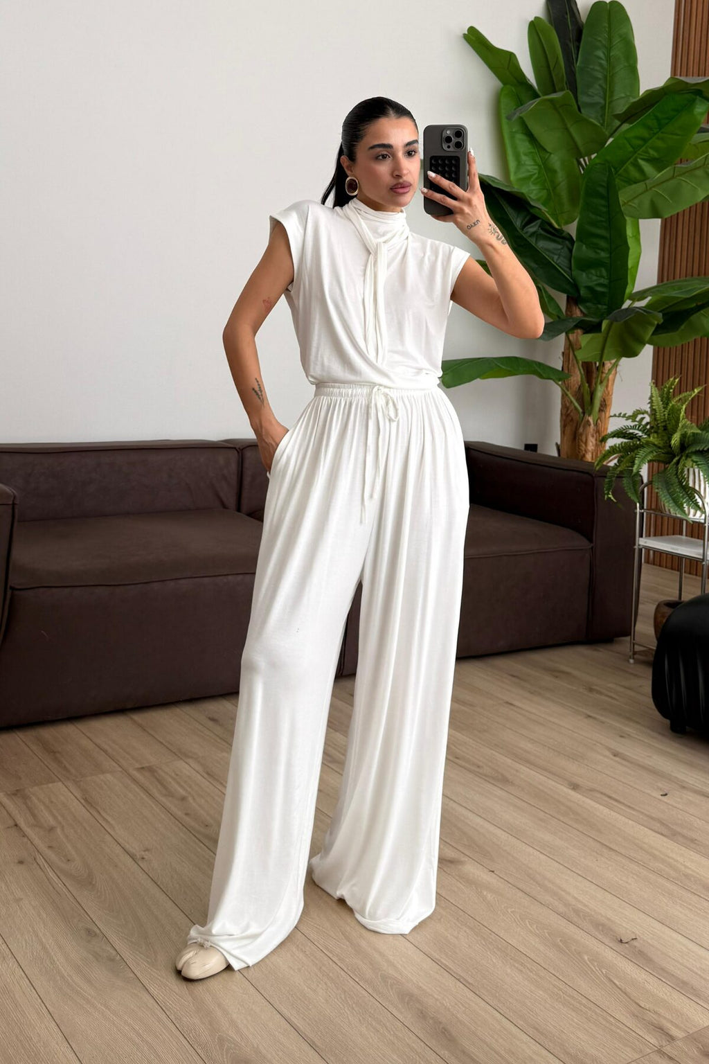 Merlin Bağlamalı Crop Pantolon Takım