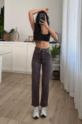 Jenner Straight Kahverengi Jean