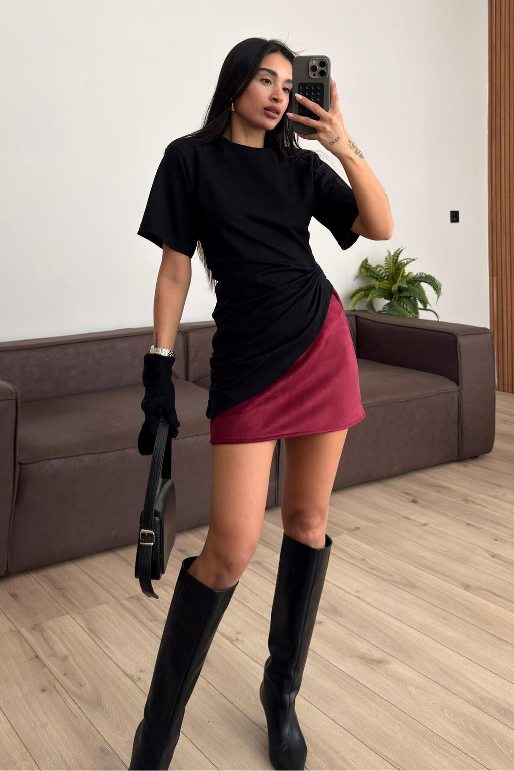 Cha Mini Süet Etek