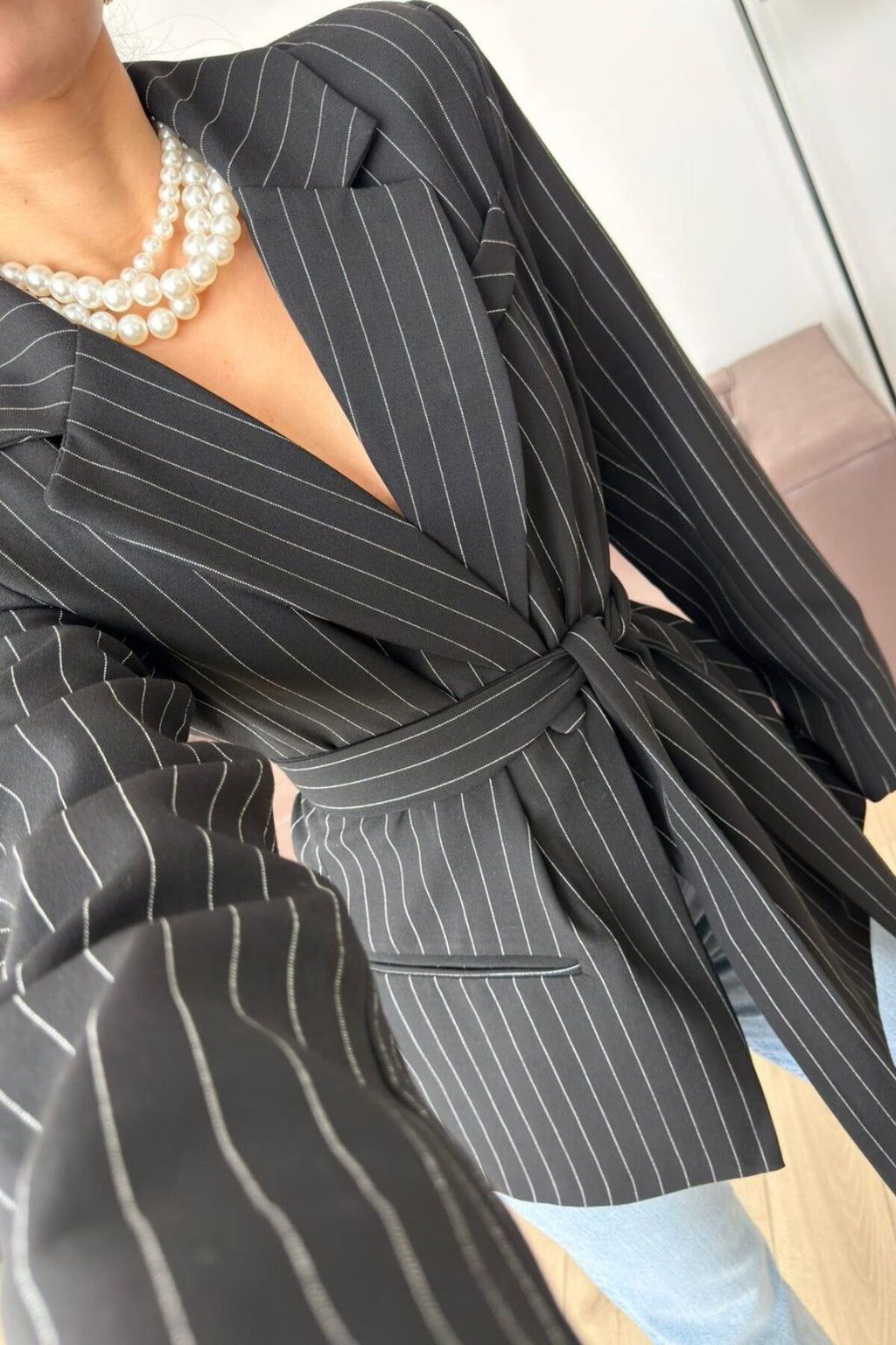 Çizgili Blazer Ceket