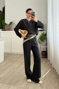 Gant V Yaka Bluz Pantolon Takım