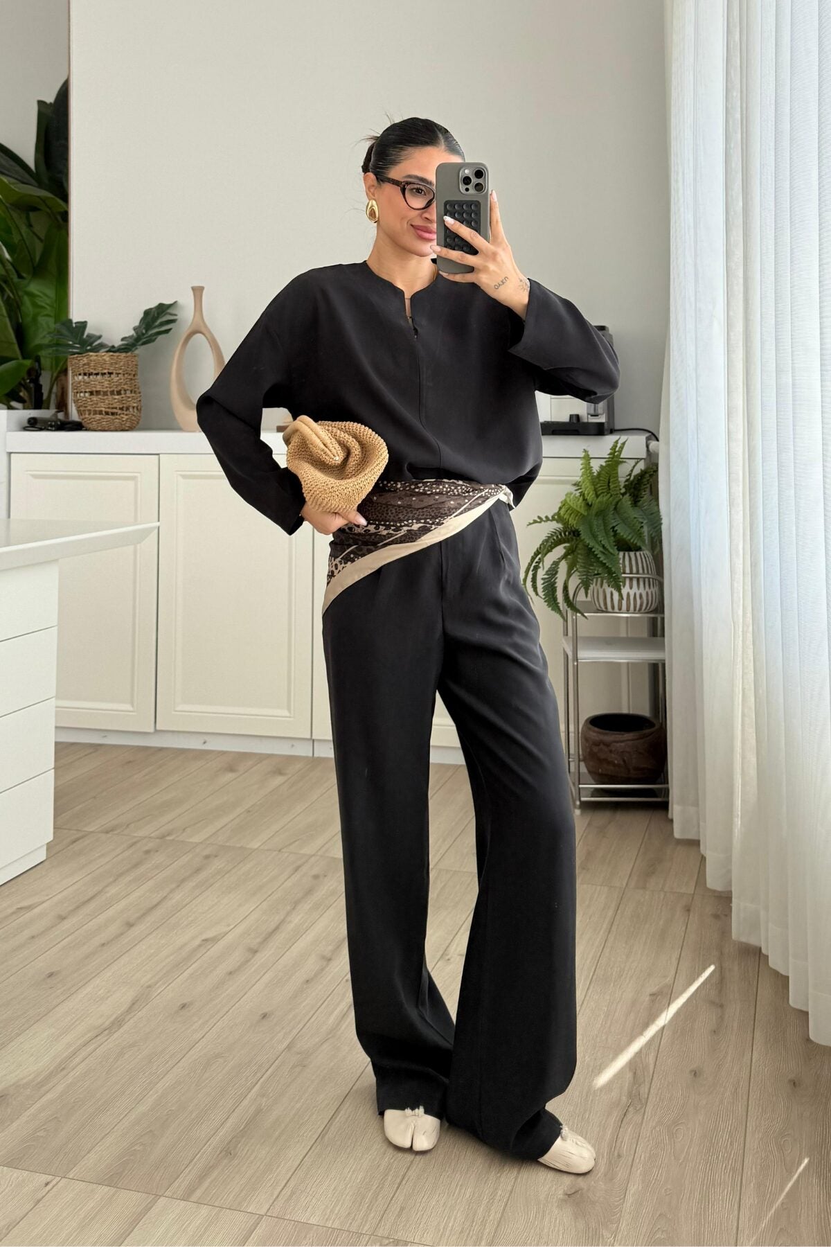 Gant V Yaka Bluz Pantolon Takım