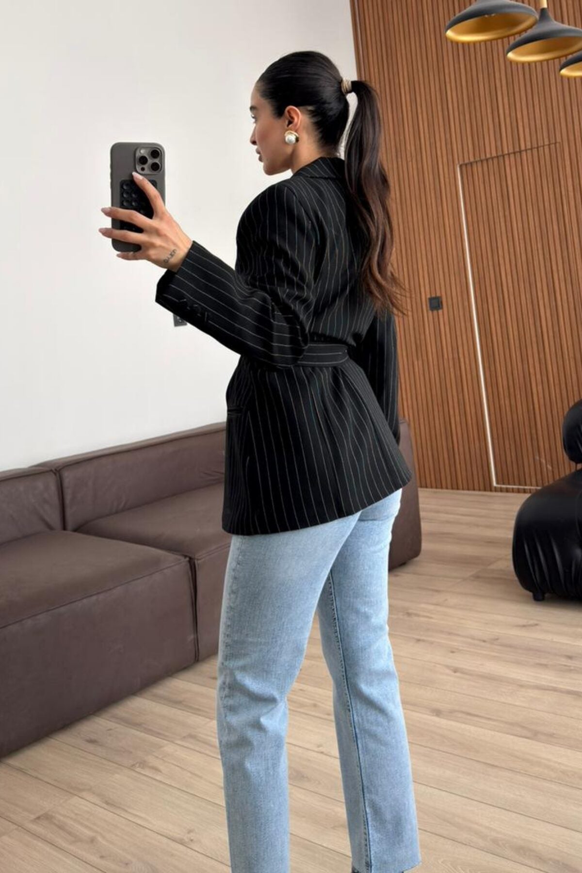 Çizgili Blazer Ceket