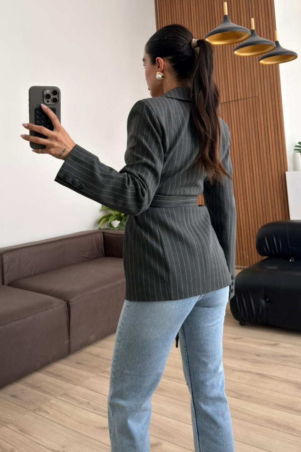Çizgili Blazer Ceket