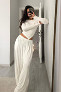 Apoline Üçgen Kesim Crop Pantolon Takım