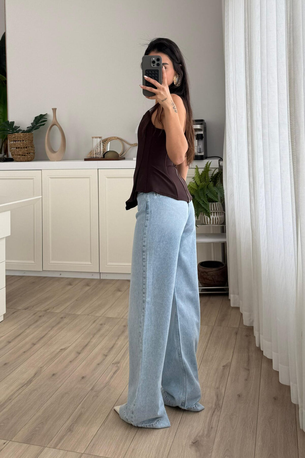 Double Paça Wide Leg Açık Mavi Jean
