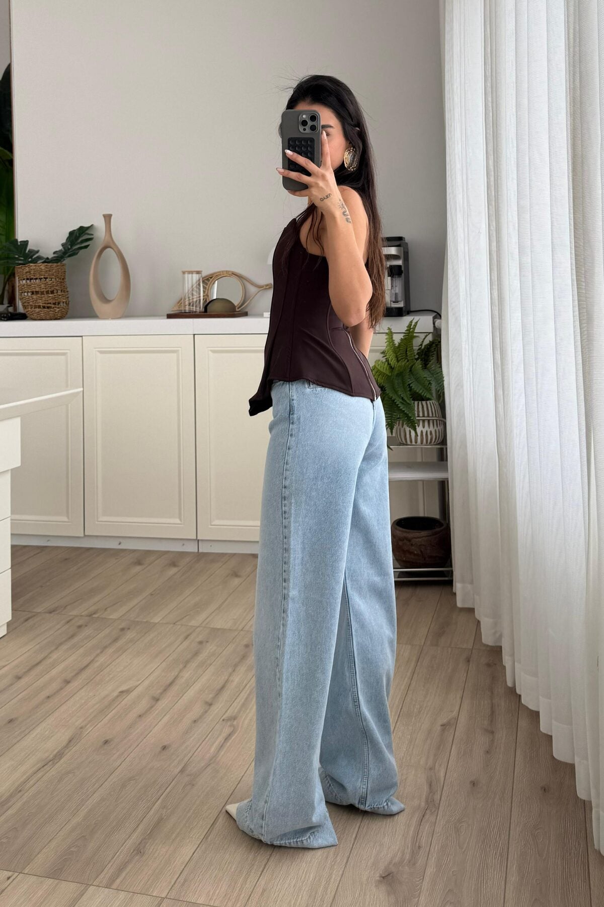 Double Paça Wide Leg Açık Mavi Jean