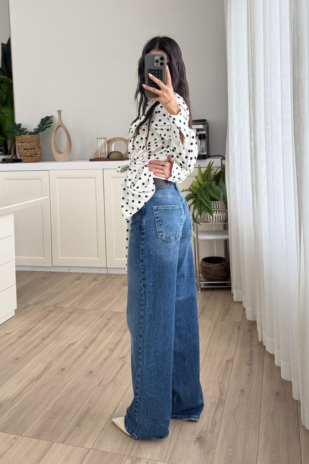 Wom Wide Leg Koyu Mavi Jean