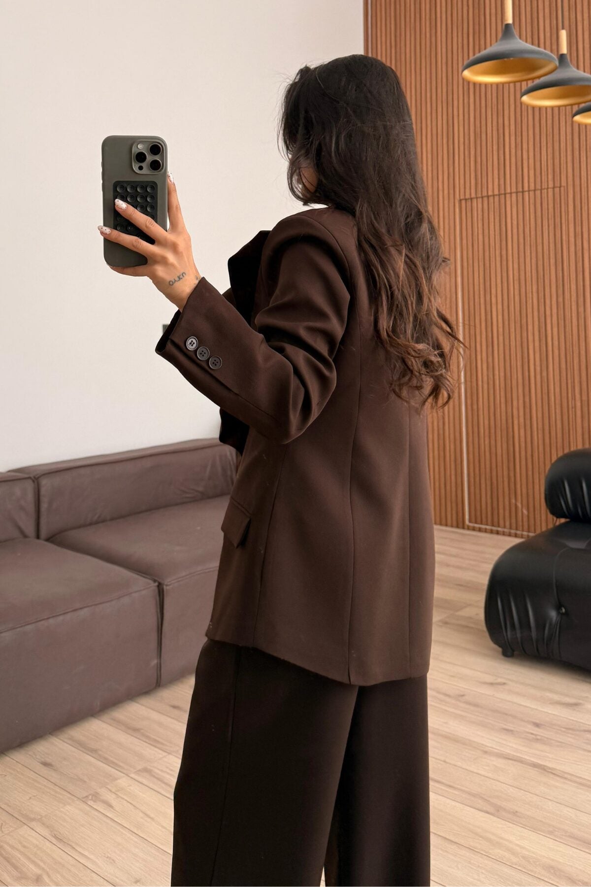 Rosa Yakası Fırfırlı Ceket