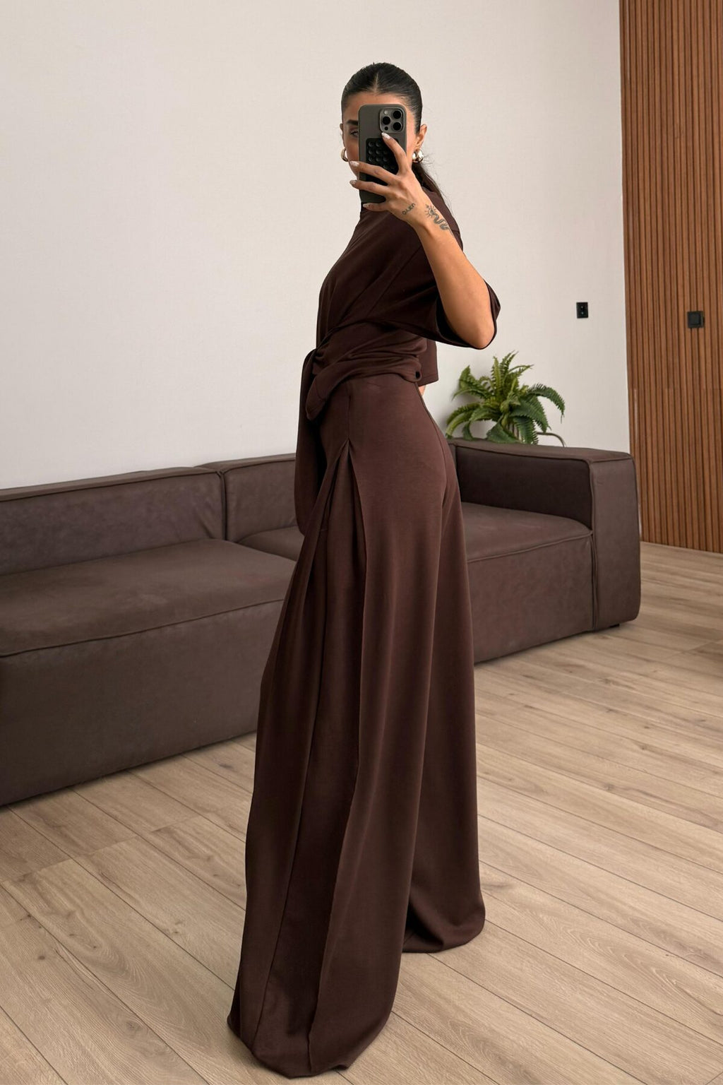 Beli Kuşak Bağlamalı Modal Takım