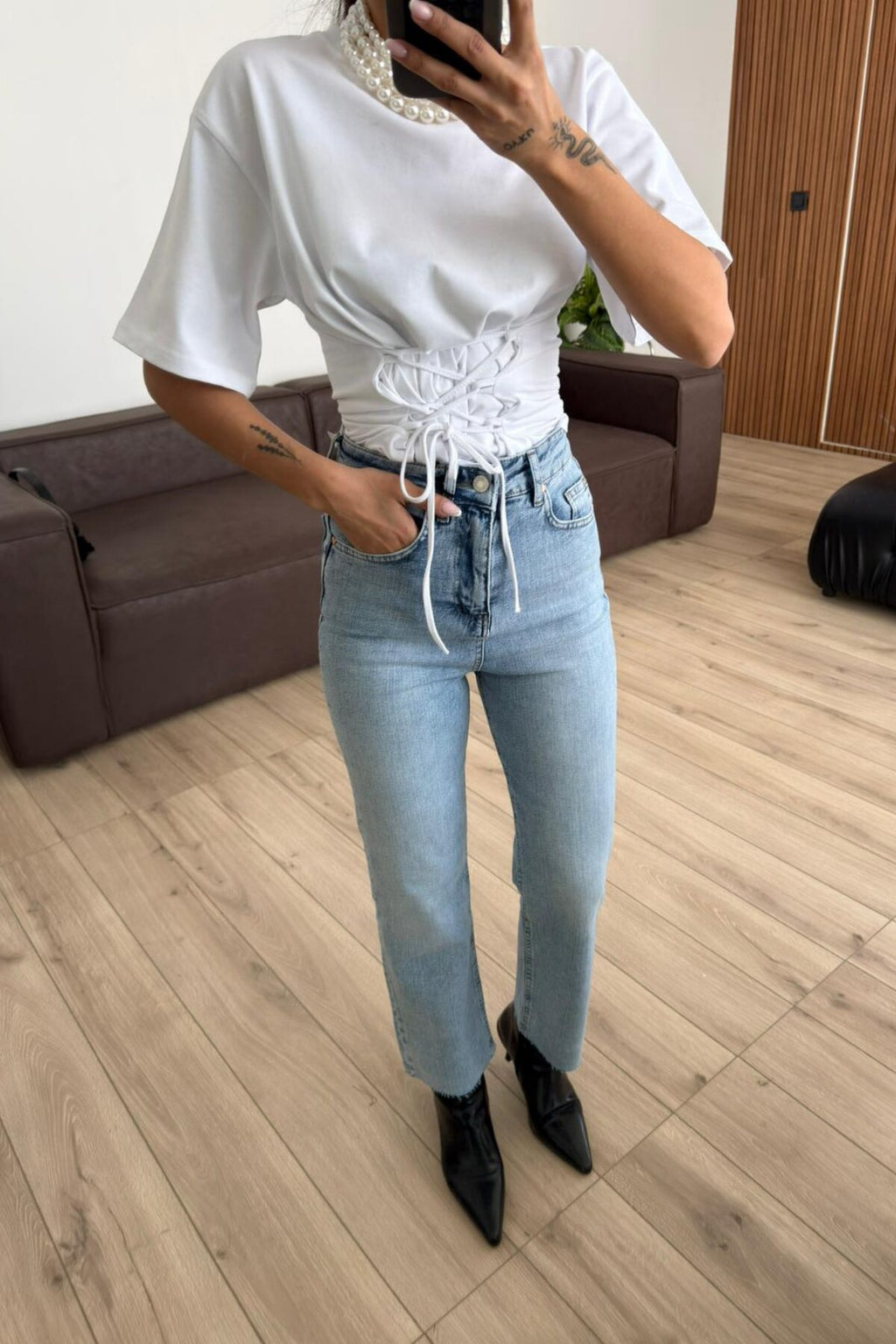 Darly Kesik Paça Straight Açık Mavi Jean