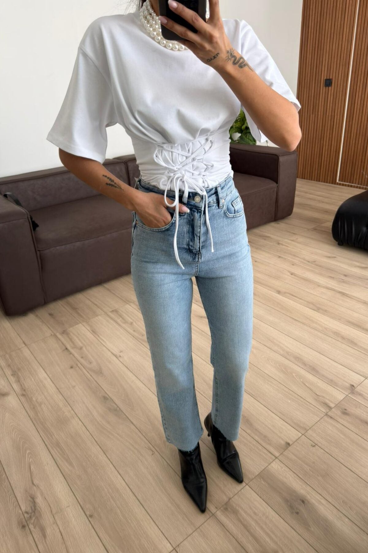 Darly Kesik Paça Straight Açık Mavi Jean