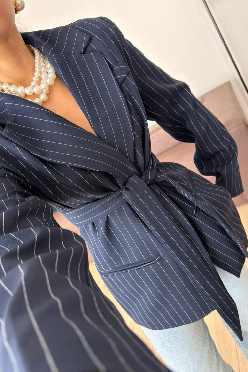 Çizgili Blazer Ceket