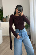 Transparan Şallı Bluz