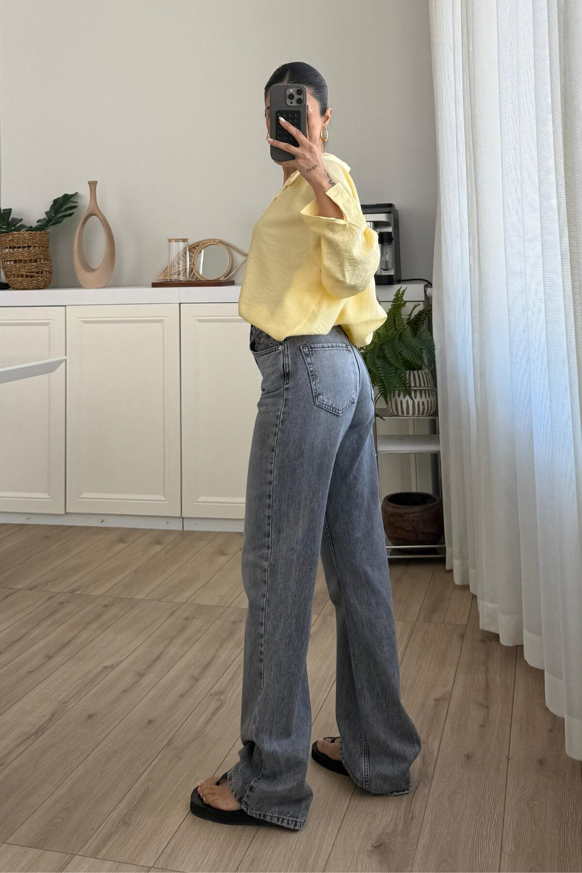 Varıus Wide Leg Antrasit Jean