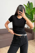 Çift Katlı İki Renk Tişört
