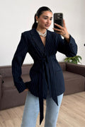 Çizgili Blazer Ceket