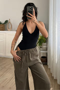 Sırtı Çapraz Askılı Bodysuit