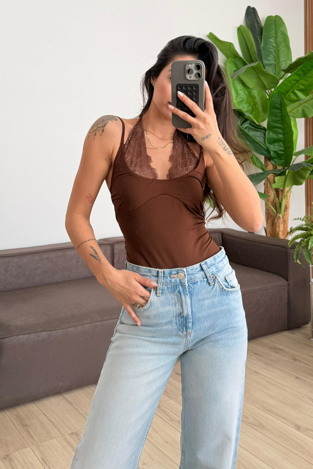 İçi Dantel Bodysuit