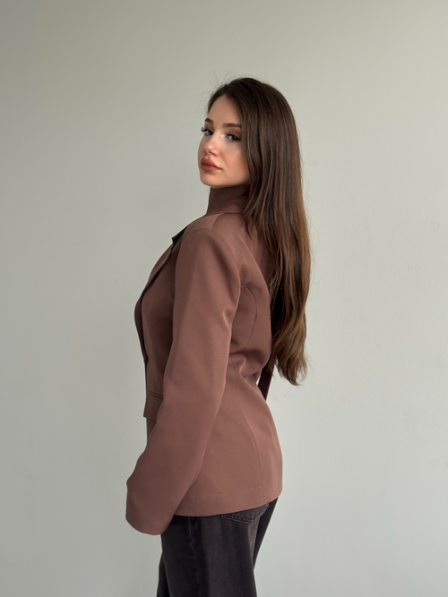 Belden Oturtmalı Şal Yaka Detaylı Blazer Ceket