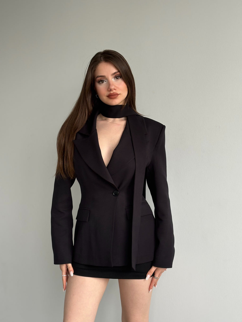 Belden Oturtmalı Şal Yaka Detaylı Blazer Ceket