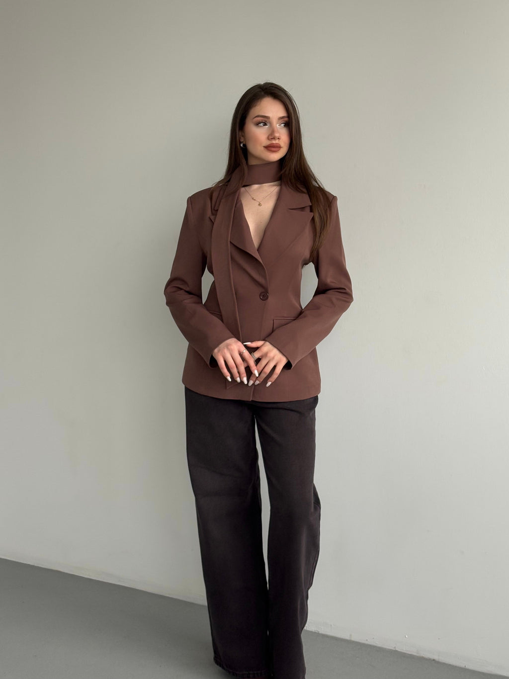 Belden Oturtmalı Şal Yaka Detaylı Blazer Ceket