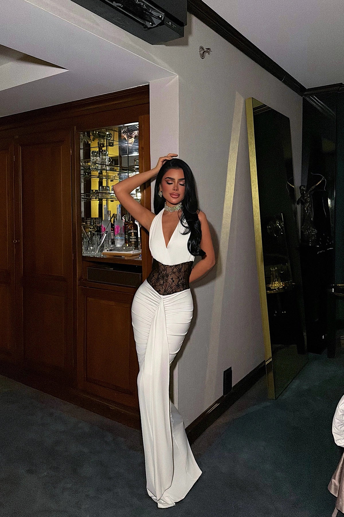 Beyaz Nutty Dantel Detaylı Elbise