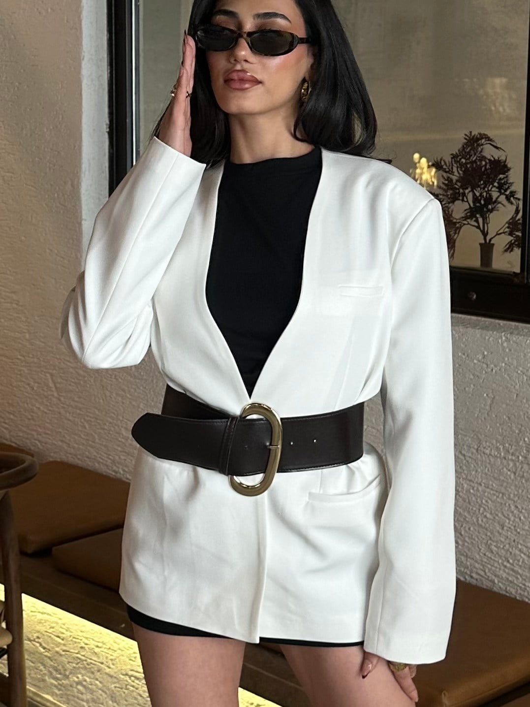 Kemerli Blazer Ceket