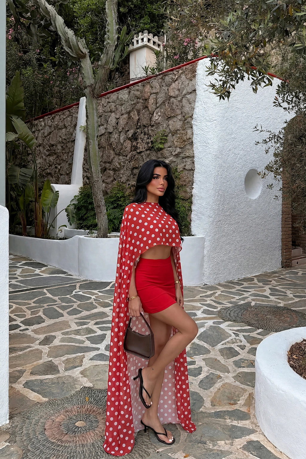 Kırmızı Polka Üçlü Takım