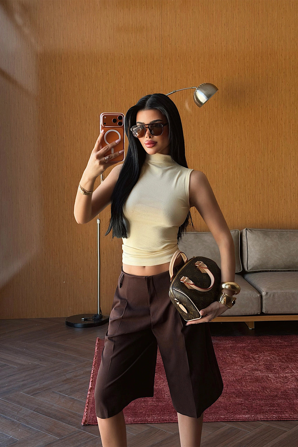 Sarı Basic Crop Top