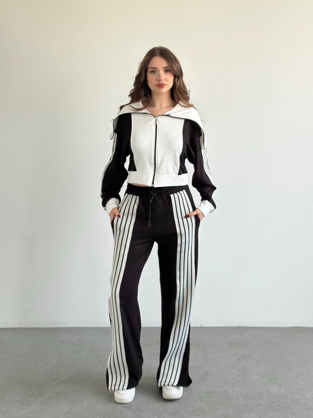 Şeritli Oversize Takım