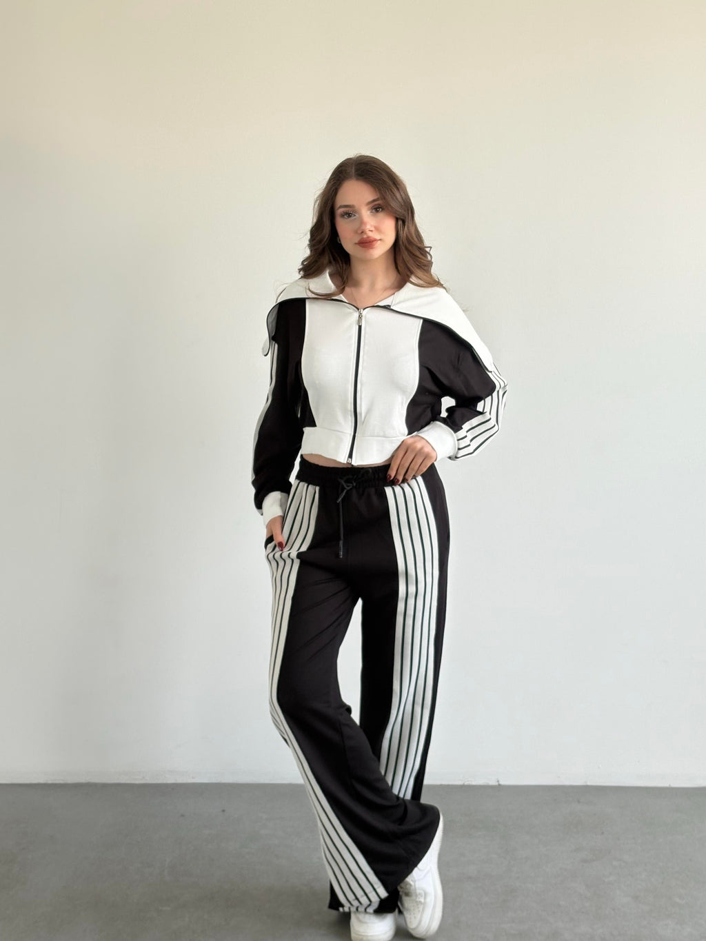 Şeritli Oversize Takım