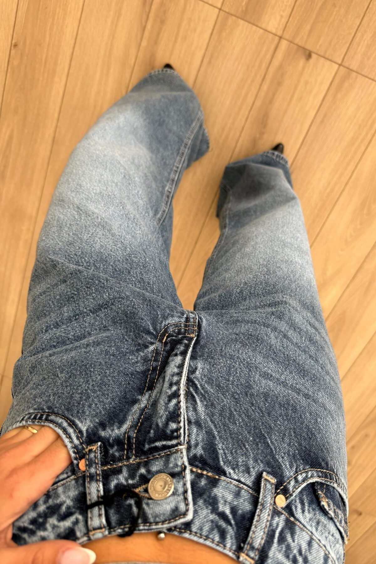 Shely Geniş Paça Mavi Jean