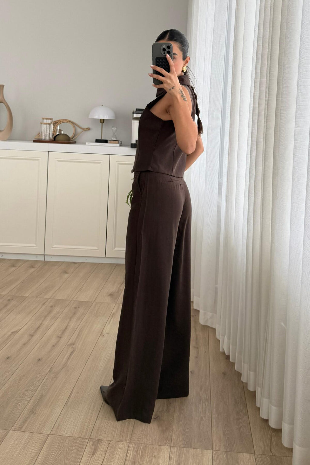 Fermuarlı Yelek Pantolon Takım