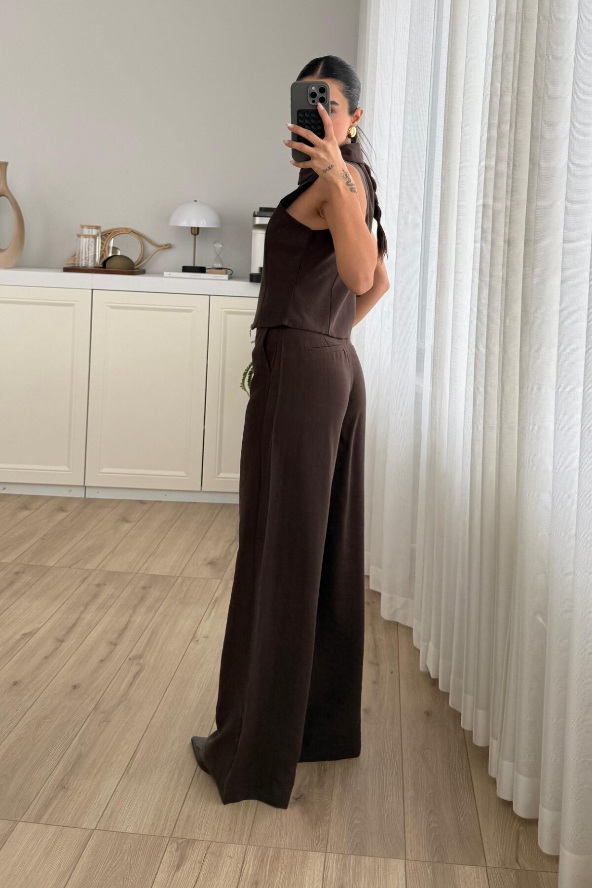 Fermuarlı Yelek Pantolon Takım