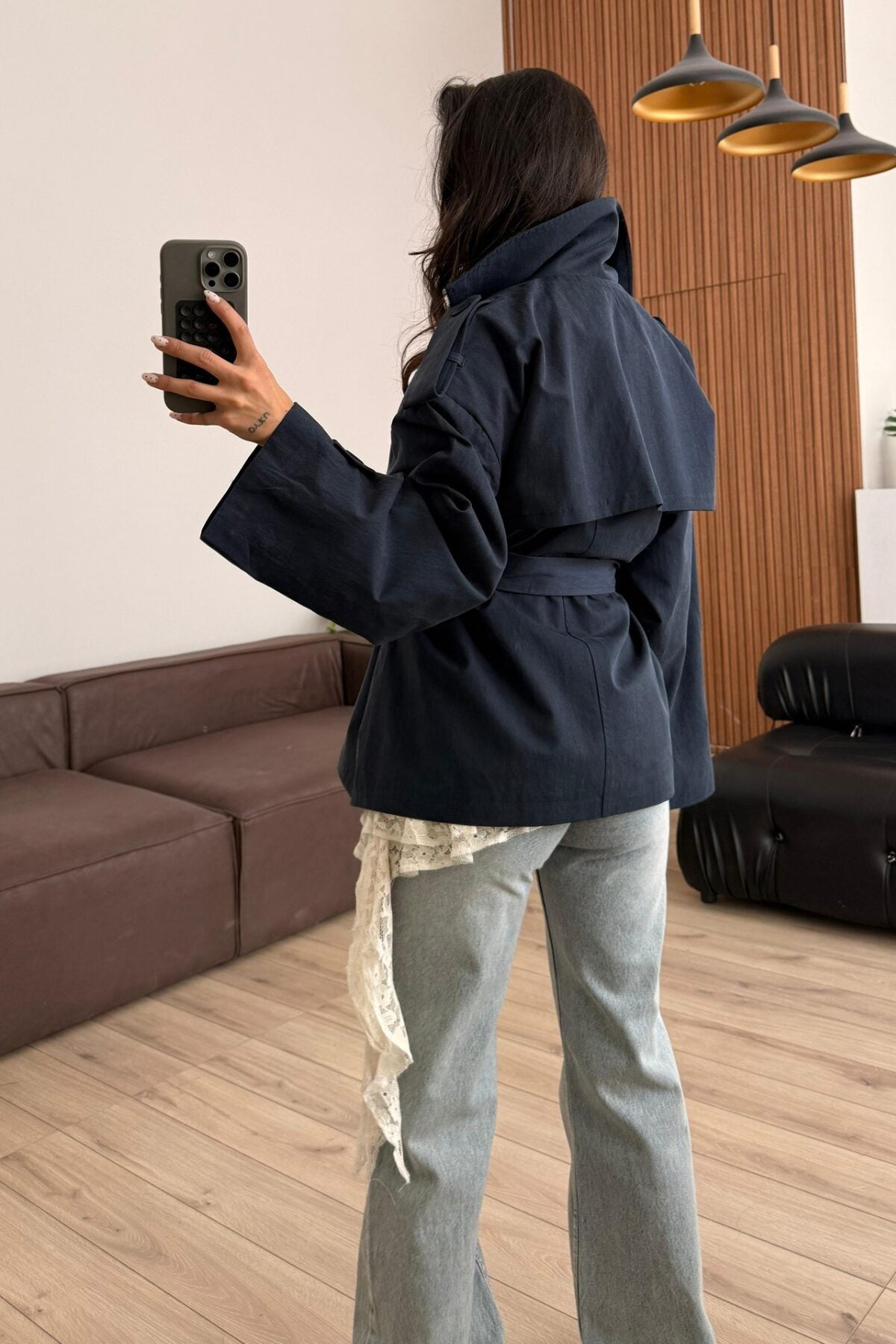 Premium Kısa Oversize Trenç