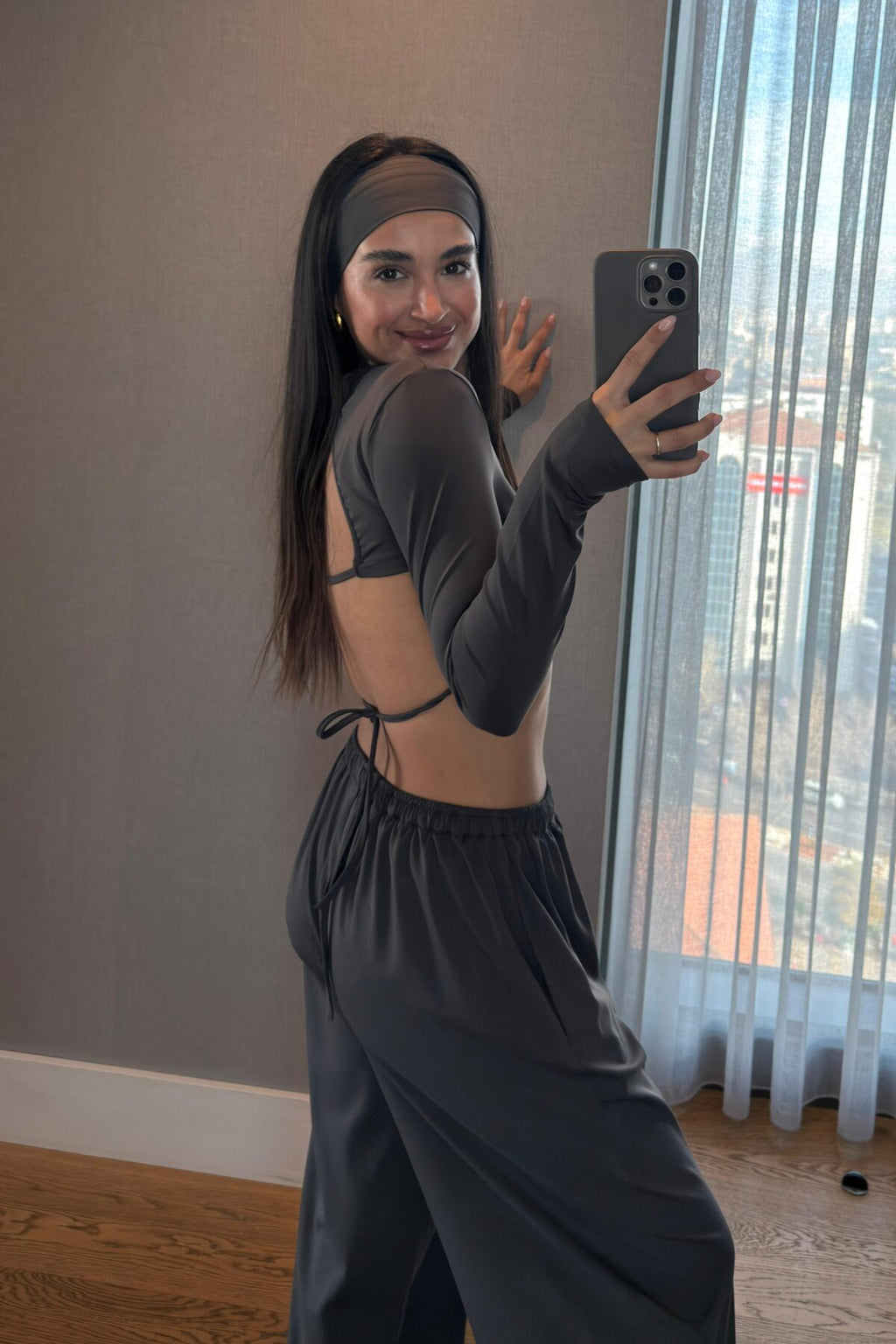 Divya Bandana Detaylı Crop Eşofman Takım