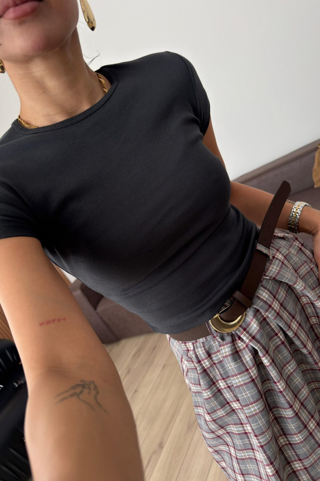 İv Kısa Kollu Crop
