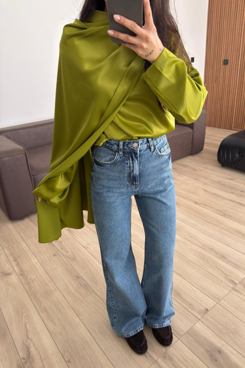 Bs Wide Leg Koyu Mavi Jean