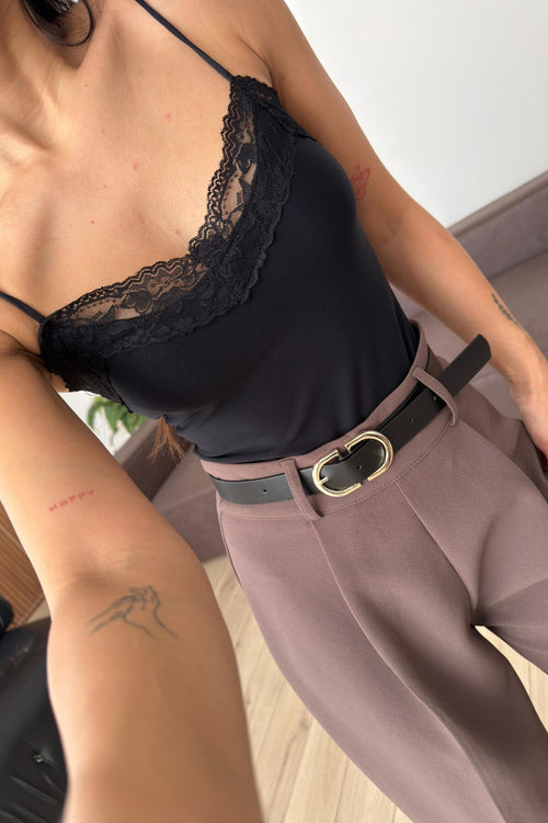 Askılı Güpür Detaylı Bodysuit