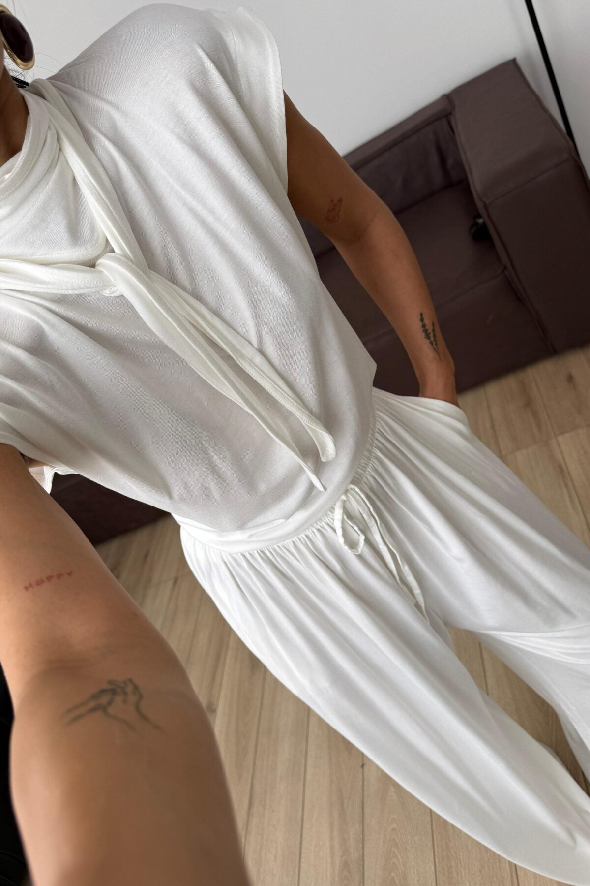 Merlin Bağlamalı Crop Pantolon Takım