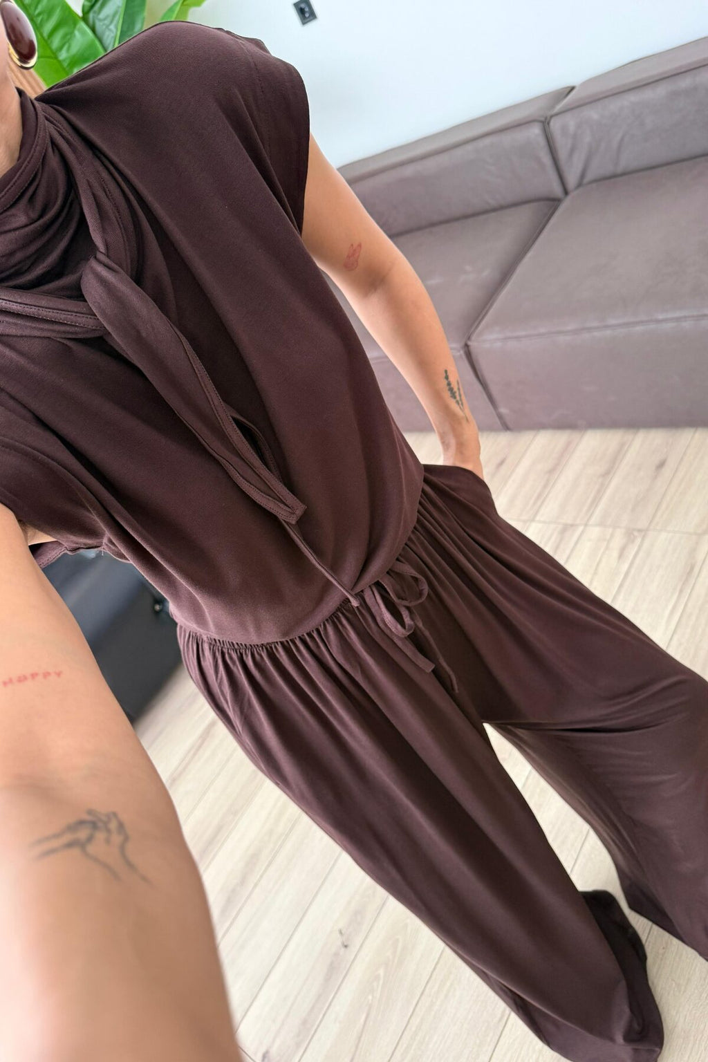 Merlin Bağlamalı Crop Pantolon Takım