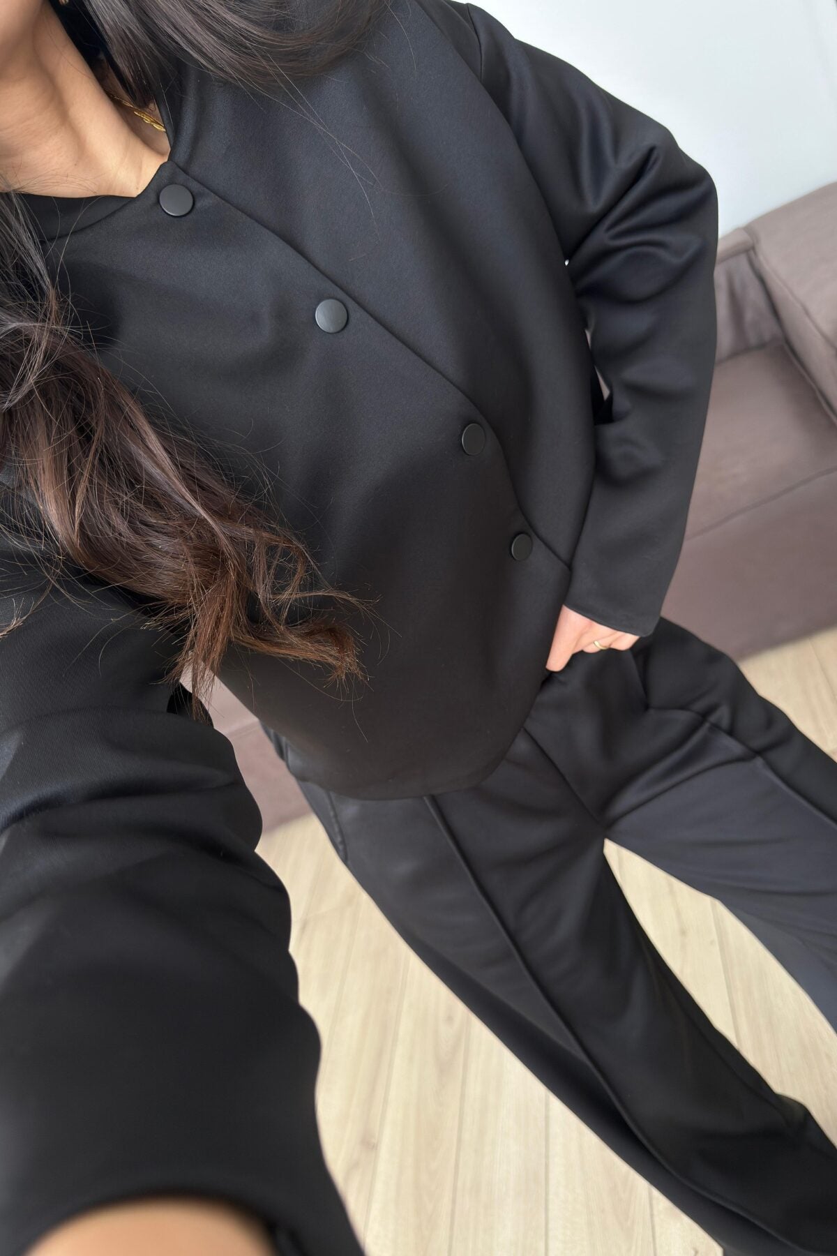 Çıtçıtlı Scuba Pantolon Takım