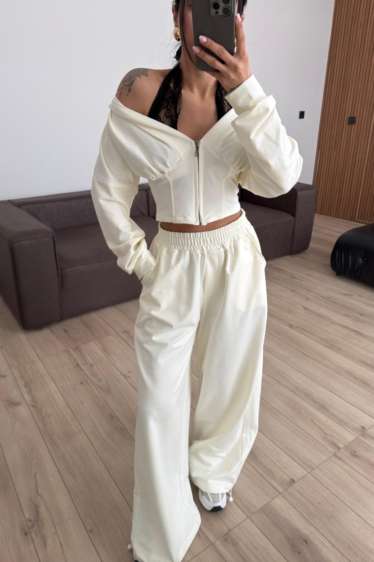 İçi Dantel Bralet Eşofman Takım