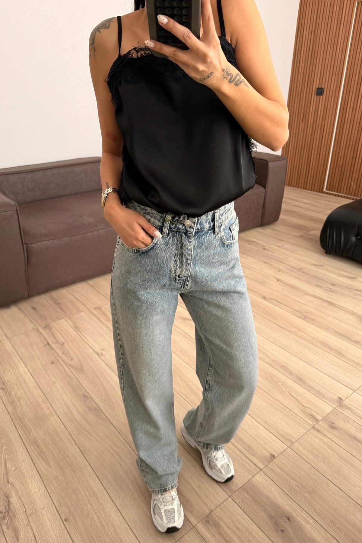 Rico Wide Leg Mavi Yıkamalı Jean