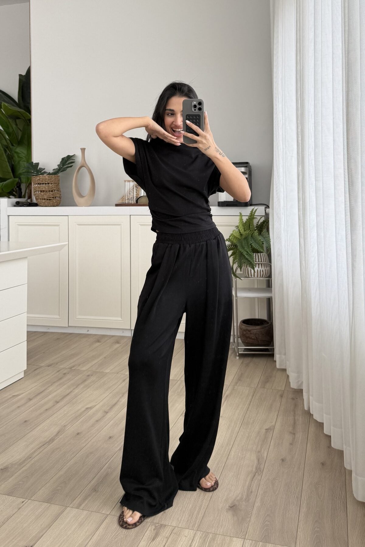 Pile Detaylı Modal Kumaş Takım