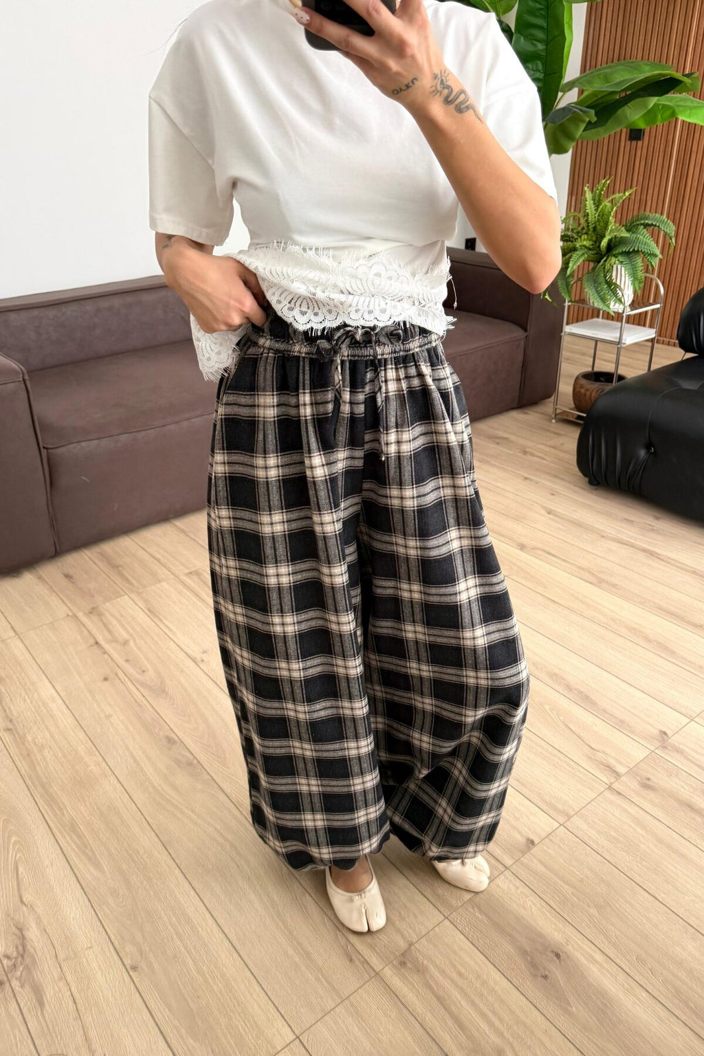 Jolene Ekose Şalvar Pantolon