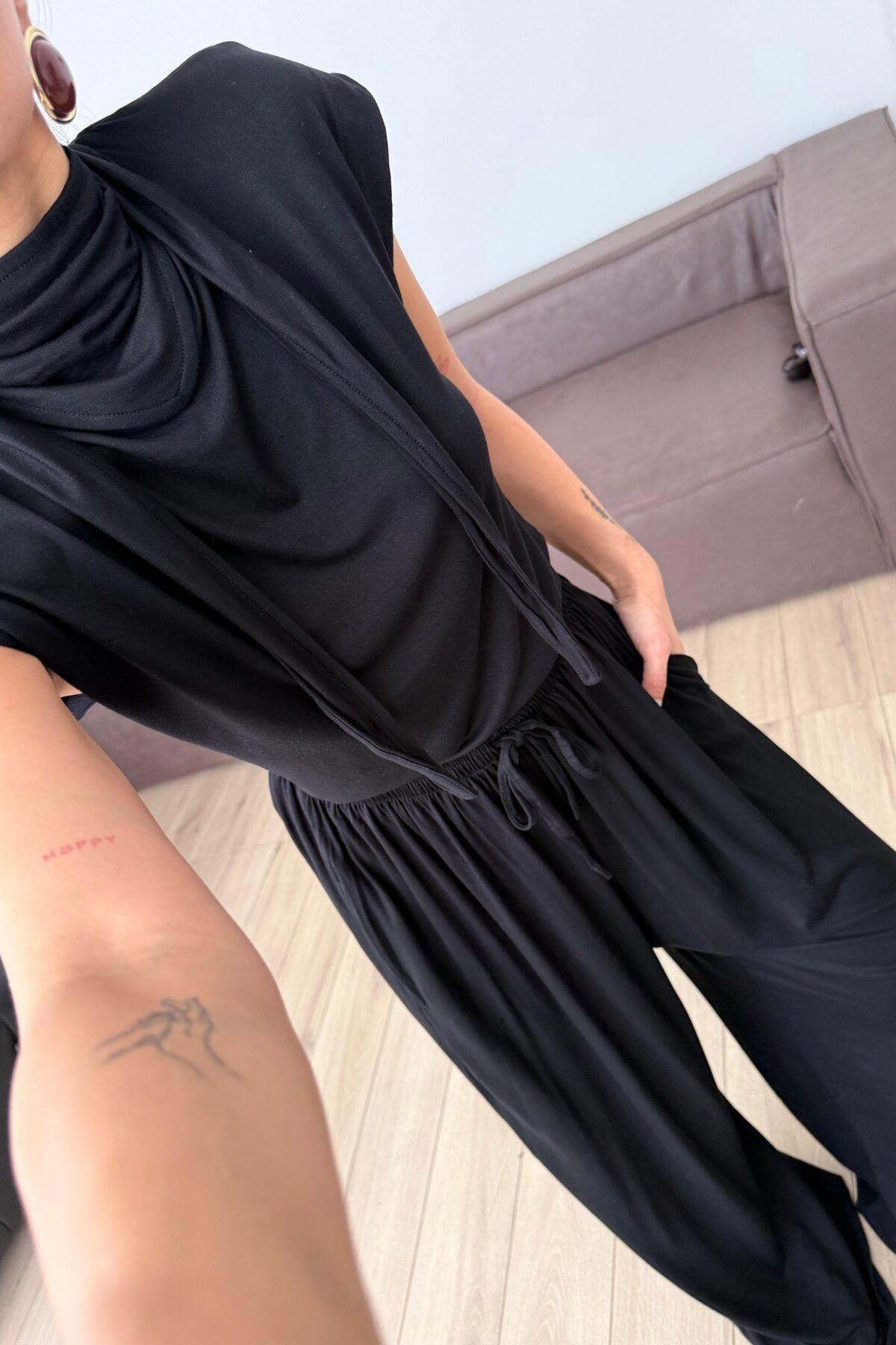 Merlin Bağlamalı Crop Pantolon Takım
