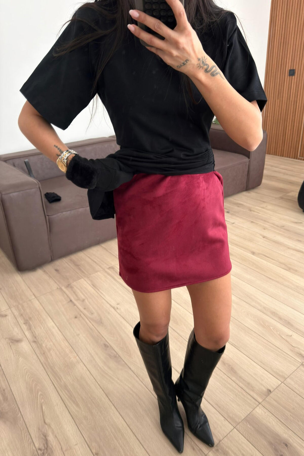 Cha Mini Süet Etek